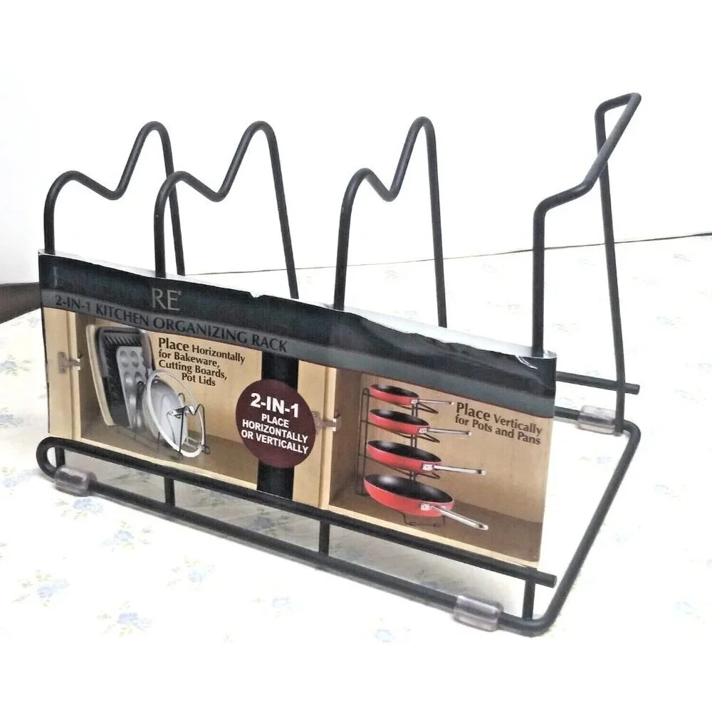 NEW Farberware Kitchen Organizing Rack Bakeware Pans Pot Lids Cutting Board etc